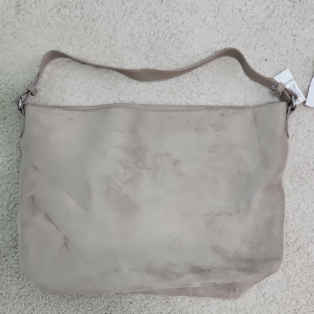 Elegant Beige Suede Shoulder Bag